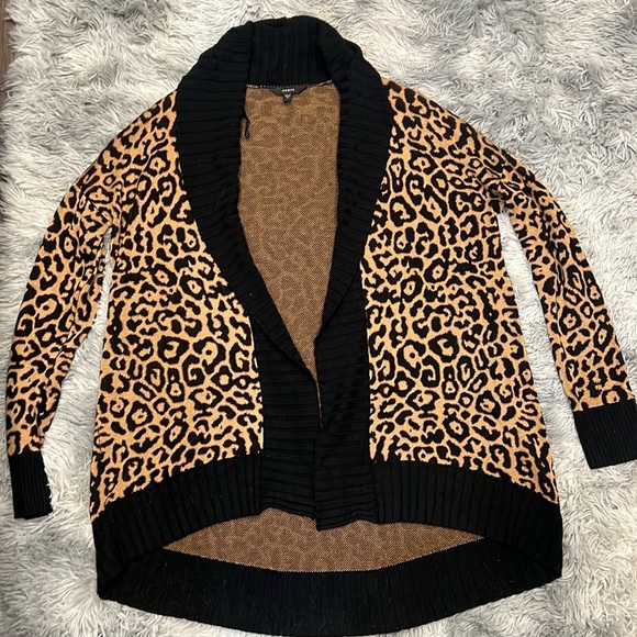 Guess Sweaters - GUESS Leopard Print Draping Cardigan